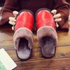 2024 Winter Leather Women Slippers Indoor Waterproof Warm Slippers Home Fur Couple Shoes Flat Ladies Men'S Slippers Cotton Shoes