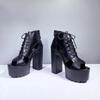 Block Heel Shoes Lace Up Sandals Casual Shoes Platform Heels Summer Sandals Wedges Gladiators Summer Sandals Women Punk Shoes