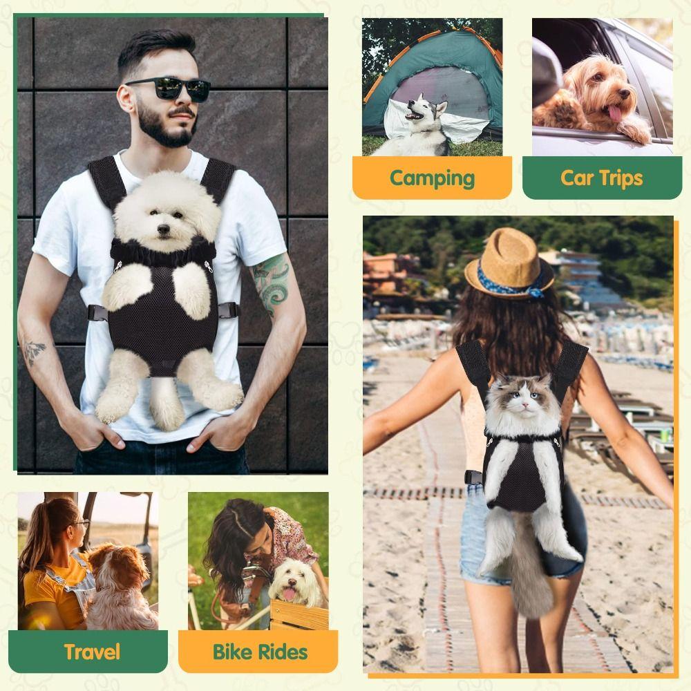 Portable Dog Backpack Carrier Puppies Pet Knapsack Legs Out Pet Carrier Backpack  Traveling