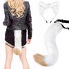 Fox Tail Headdress Handmade Simulated Fox Tail Cat Ear Set Halloween Cosplay Costume Fluffy Fox Tail Accessory