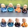3/4Pcs Resin Crafts Gift Lovely Little Monk Sculptures Cute Monks Buddha Statues Creative Buddha Dolls Table Car Decoration