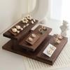 Walnut Wood Jewelry Display Stand Luxury Art Earring Organizer Tray Ring Holder Trinkets Storage Ladder Base Exhibition Jewelery Ornaments Shelf Prop