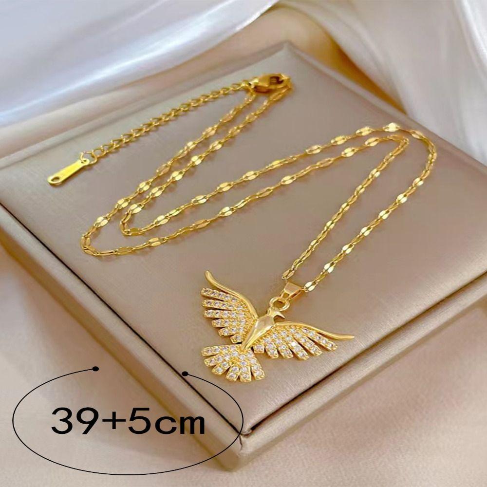 Stainless Steel Phoenix Pendant Necklace Golden Stainless Steel Pendant Necklace Woman