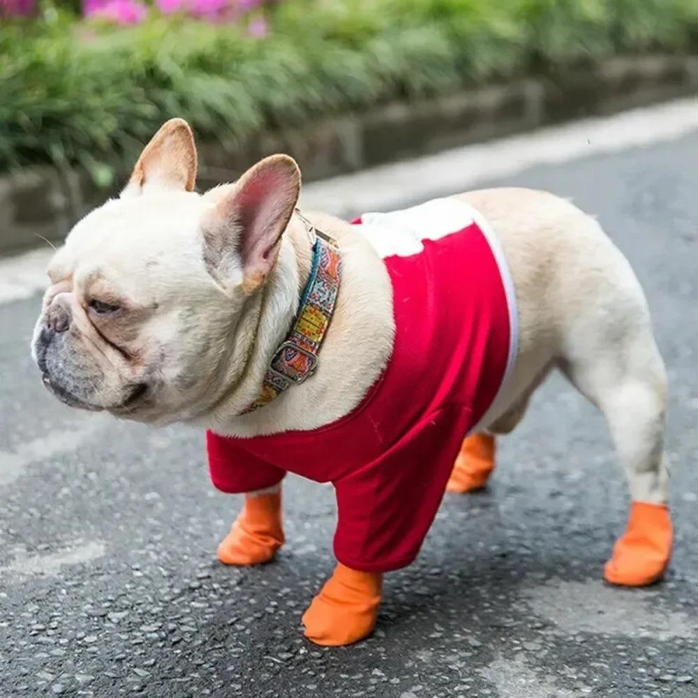 4Pcs WaterProof Pet Socks Rubber Pet Dog Rain Boots Pet Supplies Dog Rain Shoes  Puppy