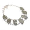 Pyrite Druzy Gemstone Handmade 925 Sterling Silver Jewelry Necklace 18" Q6S78