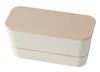 Takenaka SUKITTO Lunch Bento Made In Top Bottom Two-Tier Box, Japan, Ivory, Tier 380ml, Tier 220ml, T-36397