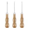 3PCS/SET Wooden Handle Shoes Repairing Awl Leather Shoe Sewing Cobbler Tool DIY Craft Repair Hand Stitcher Straight Curved Hook