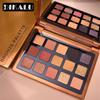 Retro 15 Color Ancient Copper Plate Eye Shadow Tray Student Earth Color Glitter Rose Makeup