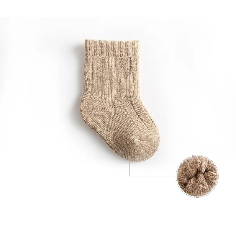 1 Pair Autumn Warm Infant Baby Sock for Boy Girl Chic Simplicity Solid Color Toddler Calf Sock Thicken Fury Winter Sock for Kids