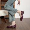 Weiwei Girl 6827-1 Retro Hepburn Style Single Shoes Women's Summer Thick Heel with Shallow Mouth French Mary Jane Shoes