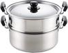 Two-Tier Steamer, Mansai, 28cm, 7.8L, Stainless Steel, Induction and Gas Compatible, Tsubame-Sanjo, Made In Japan, SH9867
