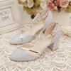 Fashion Spring Summer Black High Heeled Shoes Women's Silver Wedding High Heeled Shoes Women's Gold Party Pump