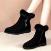 Women's Ankle Boots Snow Boots Winter Thick Cotton Shoes Flat Bottom Plush Zipper Warm Comfort Non Slip Cotton Boots 2025