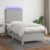 VidaXL Slatted Bed Base with Mattress and LED, Upholstered Bed, Single Bed, Adult Bed for Indoor Bedroom, 3135245