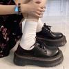 Women's 2025 Retro Platform Lace-Up Martin Shoes: Internet Celebrity Style, Thick Sole Leather, JK Fashion