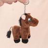 Cute Cartoon Plush Horse Doll Keychain Miniature Stuffed Animal Keyring Bag