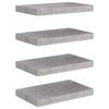 VidaXL Floating Wall Shelves 4 Pcs Concrete Grey 40x23x3.8 Cm MDF