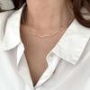 (Silver925) Cutting Wave Necklace Silver Simple Gorgeous
