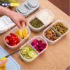 Double-compartment Covered Storage Box Kitchen Food Grains Sealed Jar Kitchen Refrigerator Sealed Crisper Plastic Flip Crisper