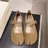 Fashion Flat Shoes Women's Split Toe Mary Jane 2025 Autumn Spring New Casual Retro Women's Shoes Ladies Loafers Women
