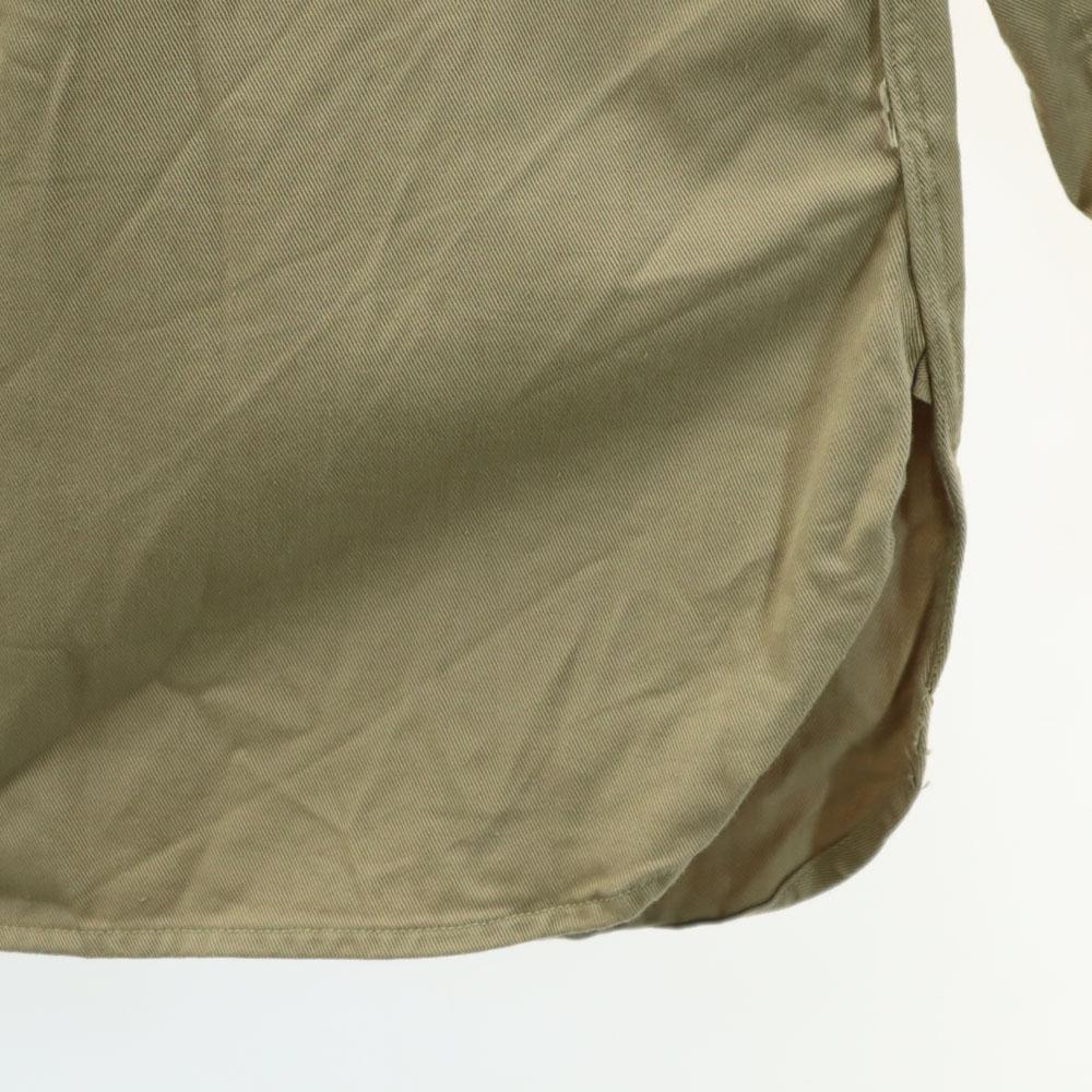 US ARMY 40s Vintage Long Sleeve Cotton Shirt 14 1/2 Gusseted Military Men's Used