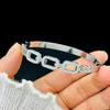 High-End Women's Silver Titanium Steel Zircon Bangle Bracelet