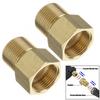 2xCoupler M22 15mm Male To M22 14mm Female Pressure Washer Hose Thread Connector