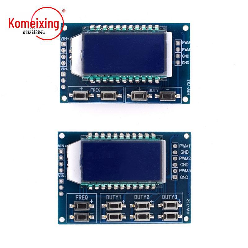 PWM Pulse Signal Generator Module with 1-Way and 3-Way Adjustable Frequency and Duty Cycle.