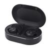 Bluetooth Earphone Waterproof Stereo Noise Cancelling Wireless Earbuds with Mic Earhook for Driving Sports Travel Black