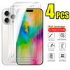 4PCS Premium Tempered Glass For IPhone 16 15 14 13 Pro Max 16 14 15 Plus Anti-Scratch Screen Protector Clear HD Full Screen Glass Film