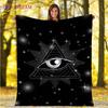 Evil Eye Blanket Turkish Nazar Spiritual Art Blanket Vintage Mid Century Flannel Blanket Sofa Chair Throw Blanket Travel Blanket
