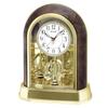 Rhythm Contemp Mantel Clock Wood Effect Arched
