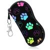 Portable Zipper Soft Glasses Case with Carabiner Sunglasses Case Zipper Eyeglass Pouch Glasses Protective Shell Bag