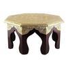 35.56 Cm Decorative Brass Bajot Chowki Handmade Bajot Design Stool Pooja Mandir Stool