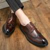 2025 New Casual Leather Shoes Fashion Large Size Business Dress Leather Shoes British Style Men's Brock Carved Leather Shoes