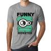 Men’s Vintage Tee Shirt Graphic T Shirt Funny Monster Grey Marl