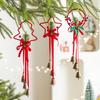 Iron Retro Christmas Bell Red Star Bow Car Decoration Xmas Tree Hanging Bells Home Decoration