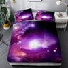 3D Space Planet Bedding Set Romantic Starry Sky Quilt Cover Pillowcase 2/3pcs Men's Teenagers Space Fan Cover Gift