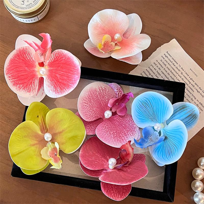 Orchid Hair Clip Sweet Seaside Vacation Bangs Hair Clip Hair Accessories For Women Girls Flower Shaped Headwear