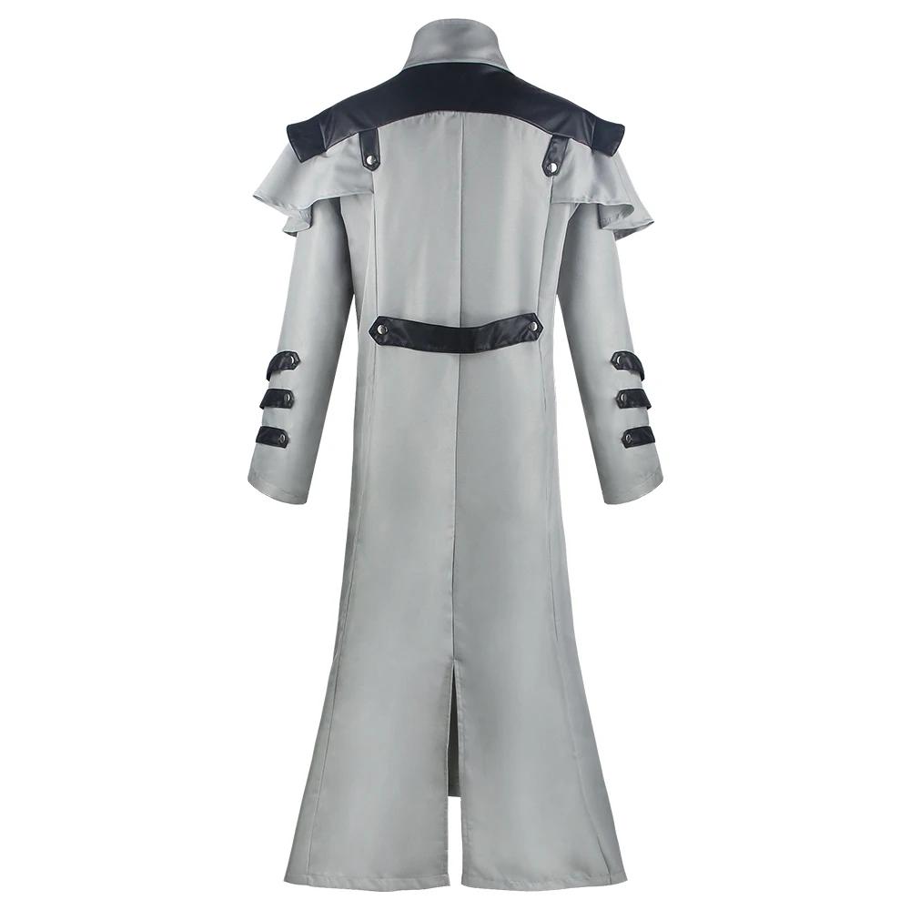 Vintage Halloween Medieval Steampunk Assassin Elves Pirate Costume Adult Men Black Long Split Jacket Gothic Armor Leather Coats