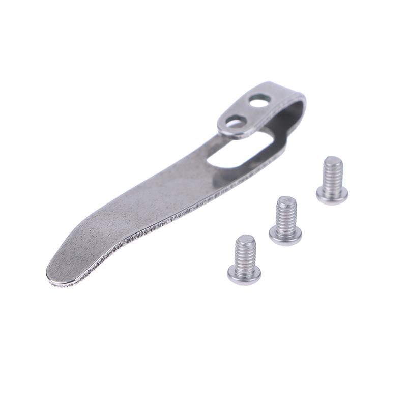 1Set 420 Stainless Steel Material Knife Back Clip With 3Pcs M2.5 Screws Pocket Waist Clamps For Knives Diy Make Accessories