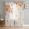 Thanksgiving Autumn Leaves Maple Leaves Bedroom Transparent Sheer Curtains Holiday Decoration Window Voile Tulle Curtain