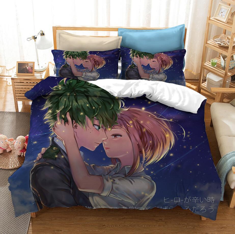 3D Printed Bedding Set Japan Anime My Hero Academia Duvet Covers With Pillowcases Bedclothes Bed Linen Home Textile Bedding Set