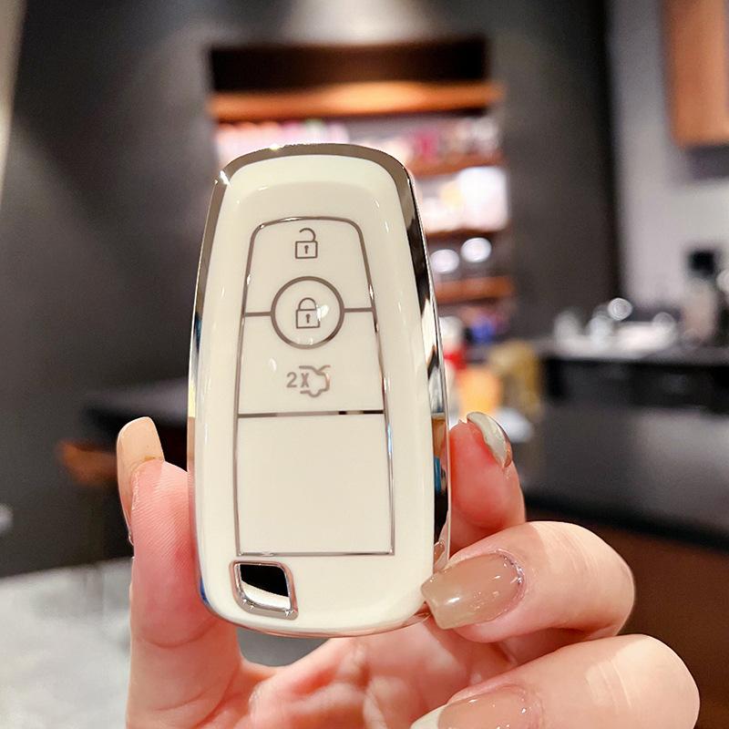 TPU Car Key Case Full Cover 3 Button for Ford Fusion Mustang Explorer F250 F350 F150 EcoSport Edge S-MAX Ranger Lincoln Mondeo