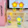 Mini Led Flower Night Light Cute Small Table Lamp Desktop Ornament Bedside Bedroom Ambient Lights Children Toy Kids Holiday Gift