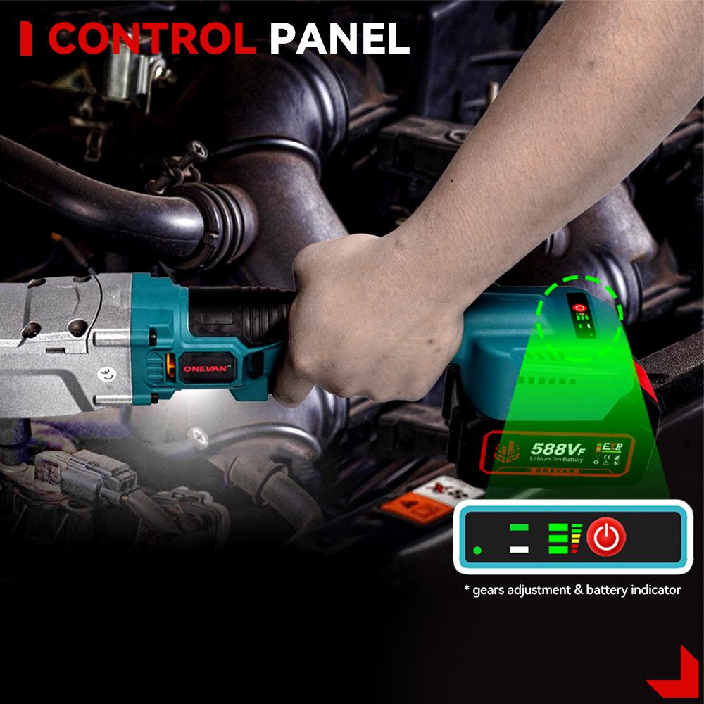 ONEVAN Brushless Electric Ratchet Wrench 1/2'' 1000NM Removal Screw Nut 4800RPM Car Repair Power Tool for Makita 18V Battery