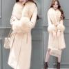 Fashion and Elegant Women's Mid-length Woolen Coat Winter Slim-fitting Lace-up Detachable Woolen Coat