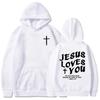 Jesus Love's You Christian Bible Verse Hoodies Letter Graphic Printing Sweatshirts Men Women Hooded Pullovers Unisex Tops