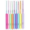 9pcs Crochet Hooks Colored Plastic Ergonomic Handle Aluminum Recognizable Size DIY Knitting Needles