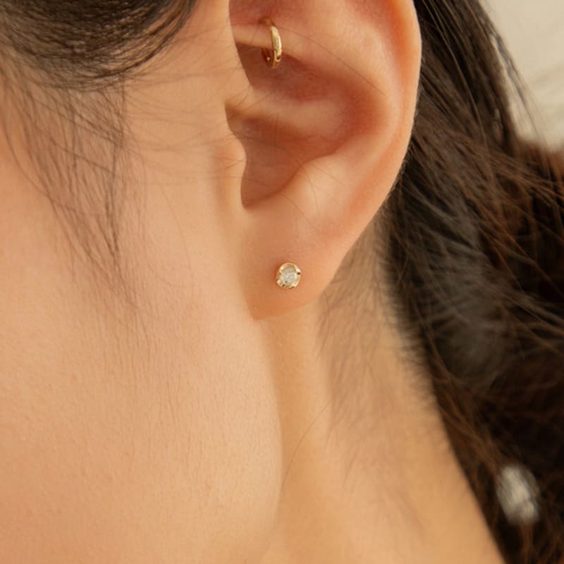 LUNNE 14k Dium 3-Prong Piercing (14k Gold) #LFPI23